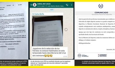 Dirigente propone “desinfectar” a jugadores y coaccionarlos  para habilitarlos a disputar fútbol de salón
