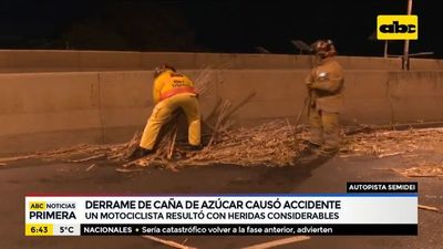 Derrame de caña de azúcar causó accidente en la Autopista Semidei - ABC Noticias - ABC Color
