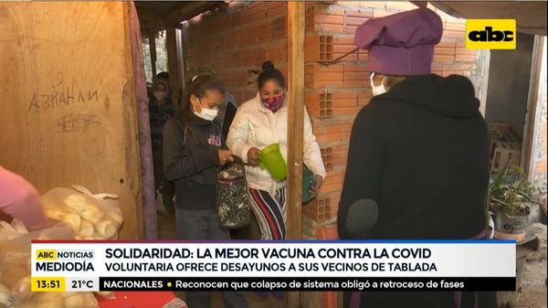 Voluntaria ofrece desayunos a sus vecinos en Tablada - ABC Noticias - ABC Color