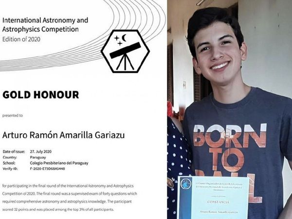 Joven logra oro  en certamen internacional de Astronomía