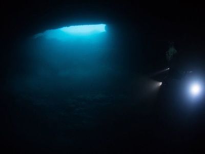 Hallan raros cenotes de agua dulce en el fondo del Caribe mexicano