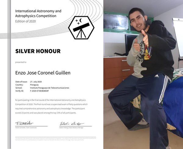 Joven paraguayo logra la medalla de plata en competencia internacional de Astronomía y Astrofísica » Ñanduti