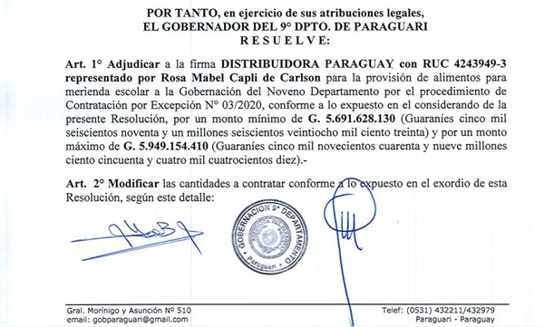 Baruja adjudicó millonario llamado a empresa a la que el mismo rescindió contrato