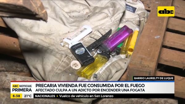 Precaria vivienda fue consumida por el fuego en Luque - ABC Noticias - ABC Color