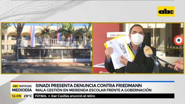 Sinadi presenta denuncia contra Friedmann - ABC Noticias - ABC Color