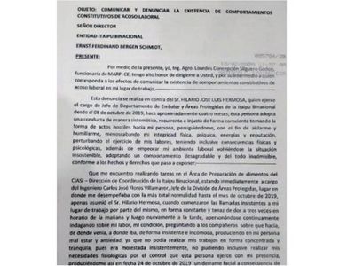 Acusan a alto jefe de Itaipú por acoso laboral y sexual