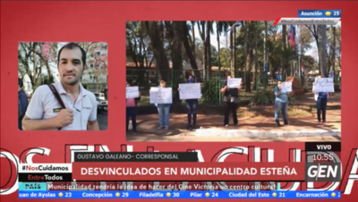 HOY / Unas 70 personas se manifiestan por ser desvinculados de la Municipalidad Esteña