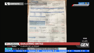 HOY / Guillermo Brítez, cliente de la Essap, sobre denuncia de sobrefacturación.