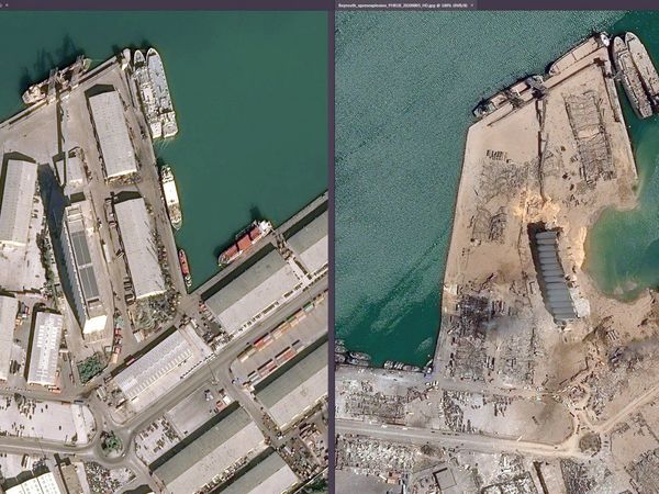 El antes y después de Beirut demuestra la magnitud de la explosión