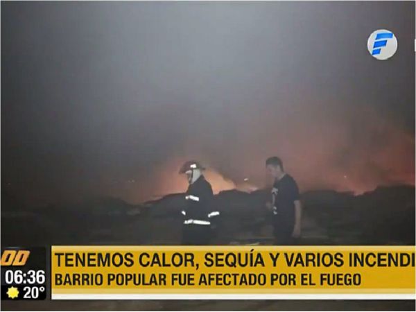 Vientos desatan incendio de gran magnitud en barrio de Asunción