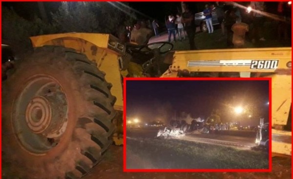 Choque entre un tractor y un camión dejó un lesionado y varios daños