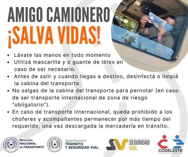 Entran y salen del país y están expuestos al COVID: lanzan campaña para camioneros - ADN Paraguayo