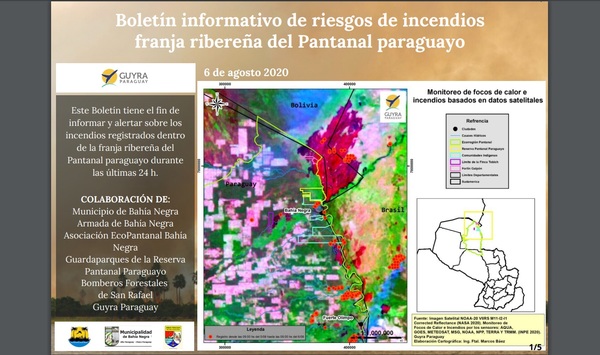 Con trabajo interinstitucional monitorean focos de incendios en el Pantanal Paraguayo