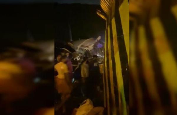 Avión con 191 pasajeros se sale de la pista y se parte en dos al aterrizar en India - C9N