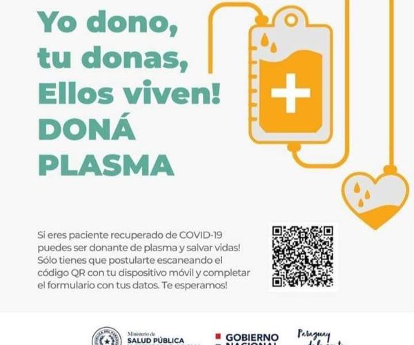 Instan a recuperados del Covid-19 a donar su plasma