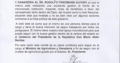 Falsean datos de productores para un supuesto “apoyo” a Friedmann