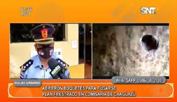 Reos de comisaría en Caaguazú abren boquetes para fugarse
