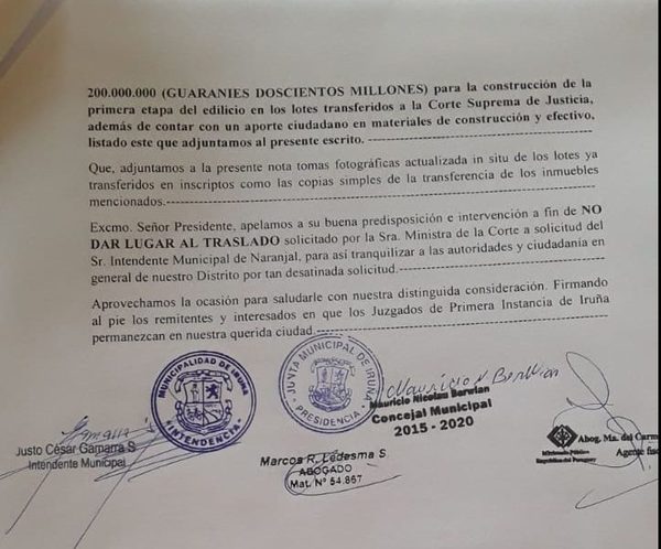 Rechazan imposición de ministra para trasladar juzgados de Iruña a Naranjal