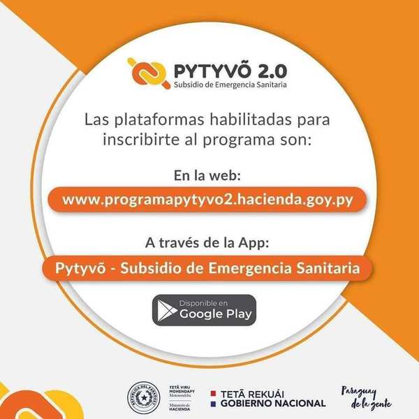 Comienzan inscripciones para Pytyvõ 2.0: por 3 delitos imputarán a los que mientan