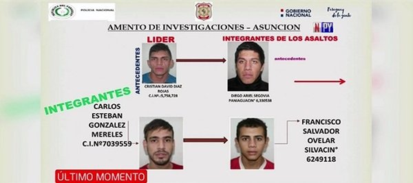 Desbaratan banda de presuntos asaltantes de comercios en Asunción | Noticias Paraguay