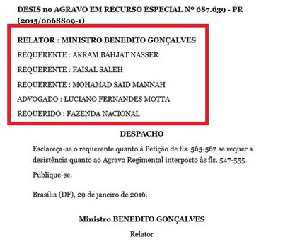 UNO DE LOS PROCESOS A COMERCIANTES y EMPRESARIOS de CDE llego a la CORTE SUPREMA del Brasil