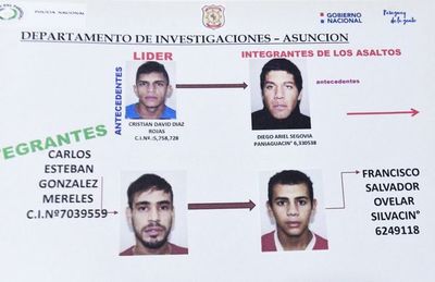 Policía desbarata gavilla que asaltó numerosos comercios de Asunción - Nacionales - ABC Color