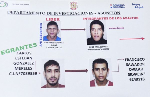 Policía desbarata gavilla que asaltó numerosos comercios de Asunción - Nacionales - ABC Color