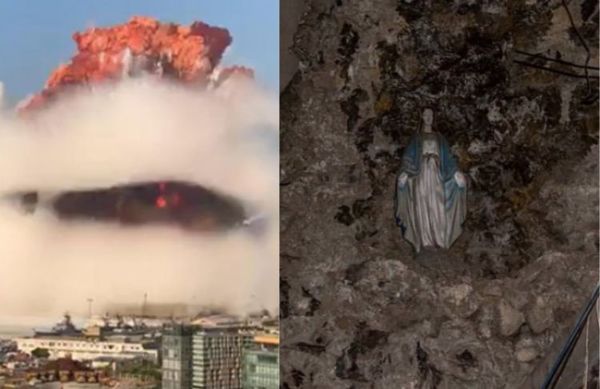 La imagen de la Virgen que quedó intacta tras la explosión de Beirut