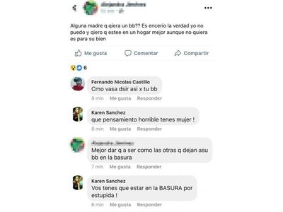 Ofreció en adopción a su bebé a través de su perfil del “Face”