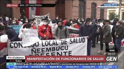 HOY / Manifestación de Funcionarios de Salud, exigen que se ejecute los fondos para Consejos y Gratificaciones