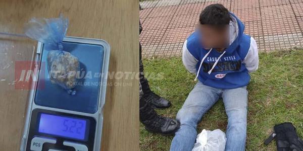 PRESUNTO TRAFICANTE ATRAPADO POR LA POLICÍA CON CRACK Y MARIHUANA..