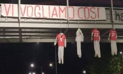 HOY / Hinchas protestan por el descenso con muñecos ahorcados y amenazas