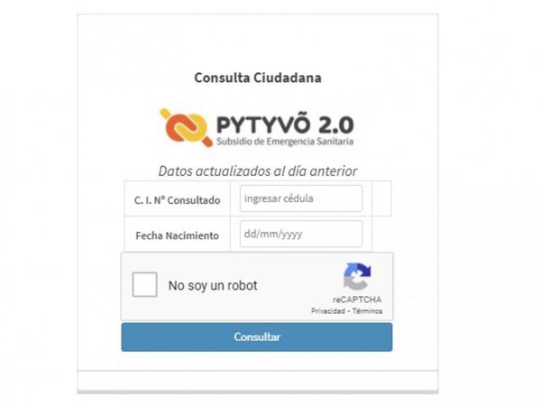 Dura selección de los que van a cobrar el Pytyvõ 2.0