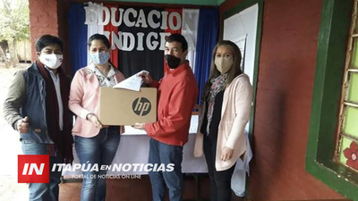 ENTREGAN COMPUTADORAS A ESCUELAS INDÍGENAS DE ITAPÚA