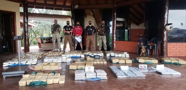 Decomisan más de 600 kilos de droga de una estancia de Pedro Juan Caballero