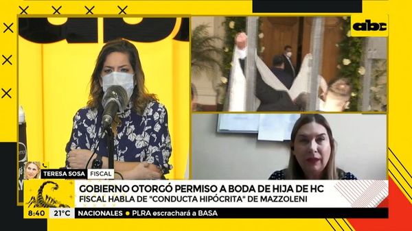 Boda de la hija de Cartes: Fiscala tilda de hipócrita, ciego, sordo y mudo a Mazzoleni - ABC Noticias - ABC Color