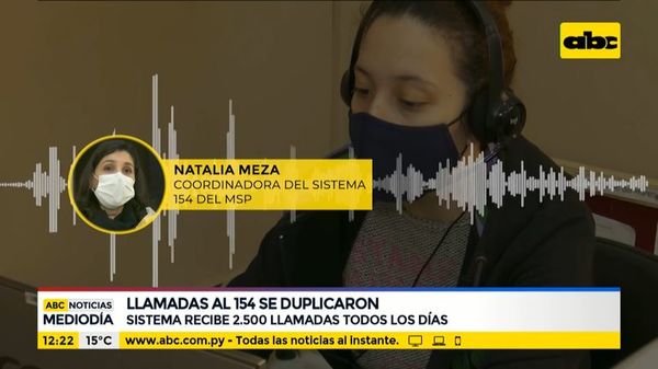 Llamadas al sistema 154 se duplicaron - ABC Noticias - ABC Color