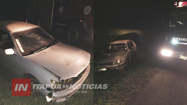 VUELCO DE AUTOMÓVIL DEJA UN LESIONADO EN CNEL. BOGADO
