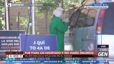 HOY / Oyente denuncia que fue para un hisopado en el Ineram y no había insumos