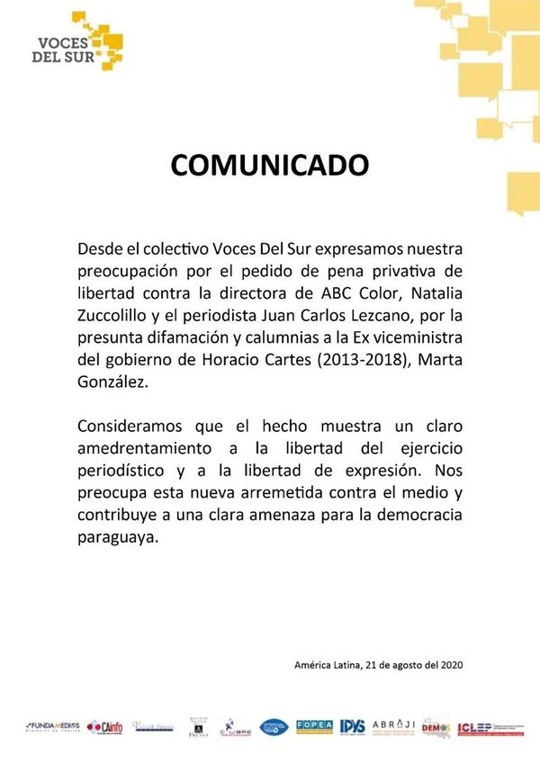 Advierten sobre ataque a libertad de prensa y a la democracia en caso contra ABC - Nacionales - ABC Color