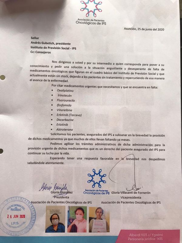 Pacientes oncológicos de IPS siguen sin recibir medicamentos que necesitan con urgencia - Nacionales - ABC Color