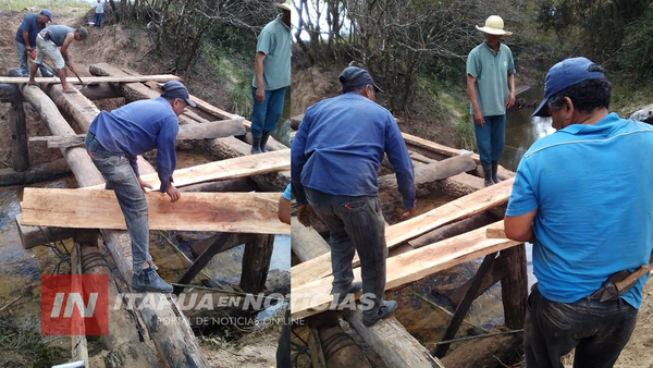 SE JUNTARON Y CONSTRUYERON UN PUENTE EN COMUNIDAD SAN RAFAEL DE SAN PEDRO DEL PARANÁ.
