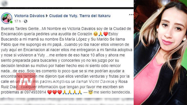 ENCARNACENA BUSCA A SUS PADRES BIOLÓGICOS EN YUTY CAAZAPA