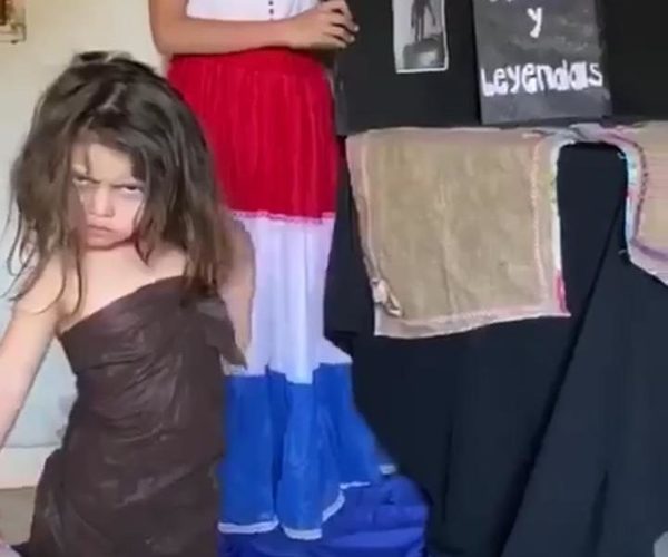 Simpática nenita se vistió de Jasy Jatere y ahora es tendencia en redes como Kurupi