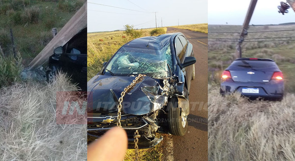 ACCIDENTE EN GUASÚ YGUA: VEHÍCULO IMPACTÓ CONTRA COLUMNA.
