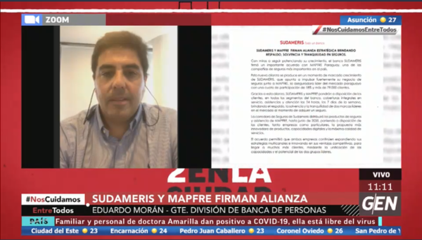 HOY / Eduardo Morán, gerente de División de Banca de Personas del Banco Sudameris, sobre la nueva alianza con Mapfre