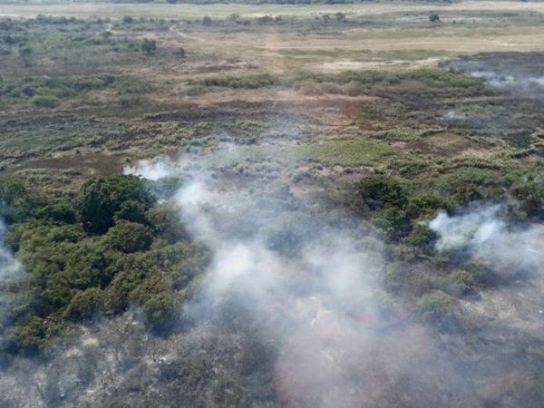 Realizan trabajos para sofocar el fuego en la ribera del río Paraguay entre Asunción y Presidente Hayes » Ñanduti