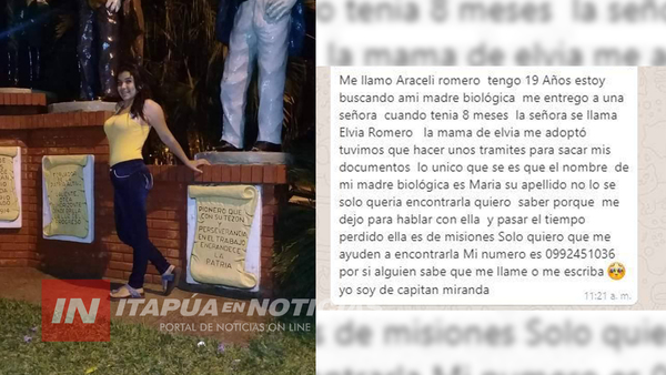 UNA JOVEN DE CAP. MIRANDA BUSCA CONOCER A SU MAMÁ BIOLÓGICA