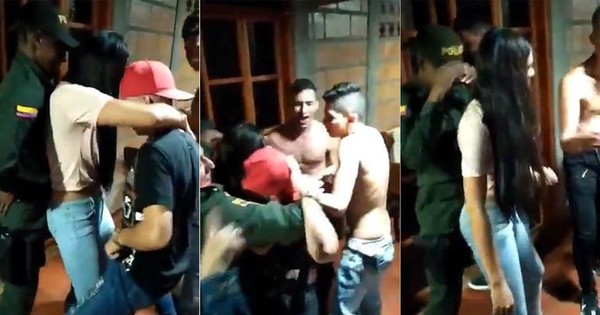 La Nación / Lamentable realidad: a lo Portillo, policías de Colombia son virales tras participar de fiesta privada