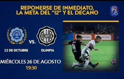 Olimpia quiere un triunfo que lo mantenga al acecho